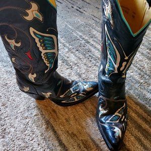 *GORGEOUS*  CORRAL BUTTERFLY LEATHER BOOTS